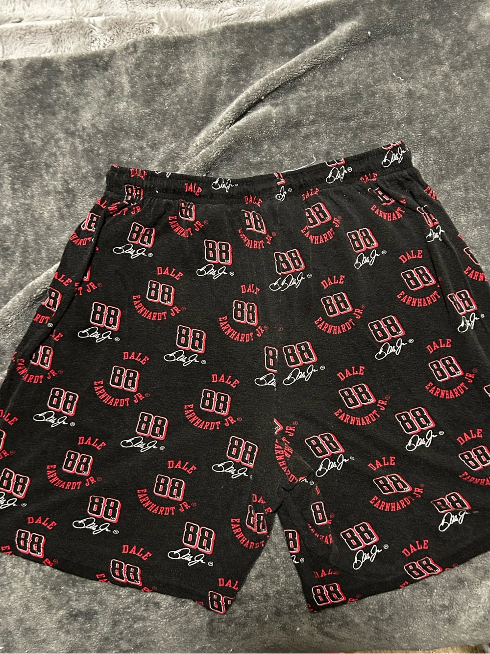 Nascar Black Gray Red Logo Lounge Shorts